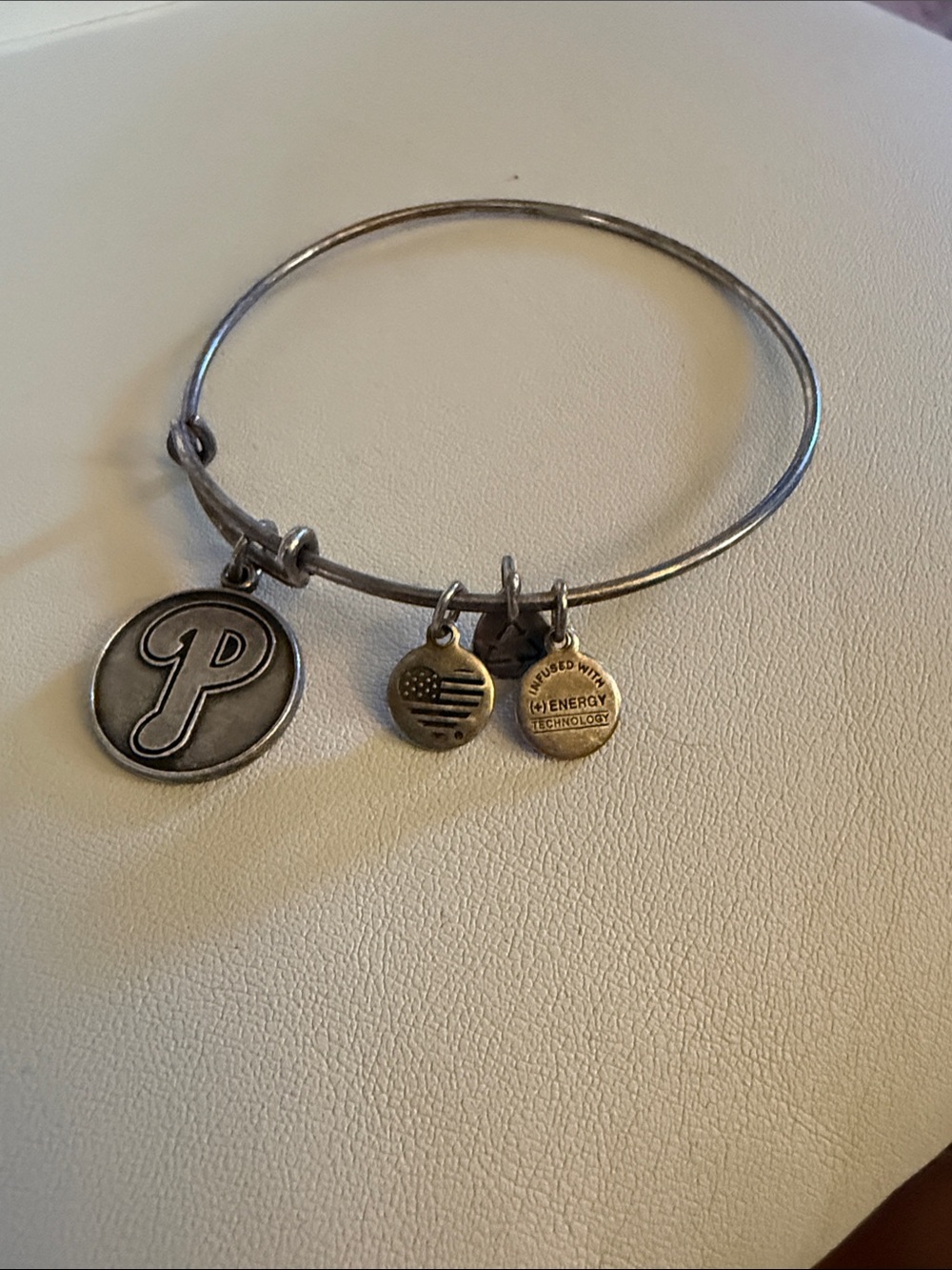 Alex and Ani Silver MLBP Charm Bangle- Phillies